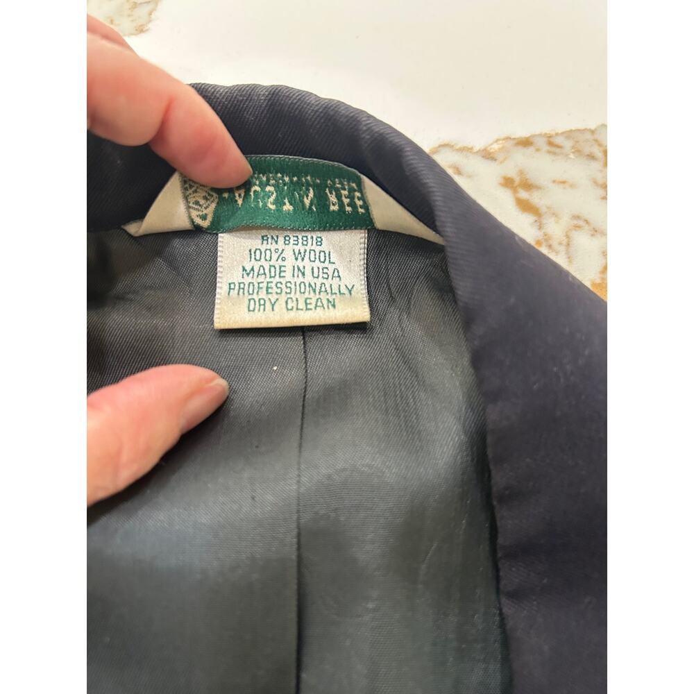 Austin Reed Vintage Blazer Womens Double Breasted Navy Heritage Old Money Wool - Picture 8 of 8